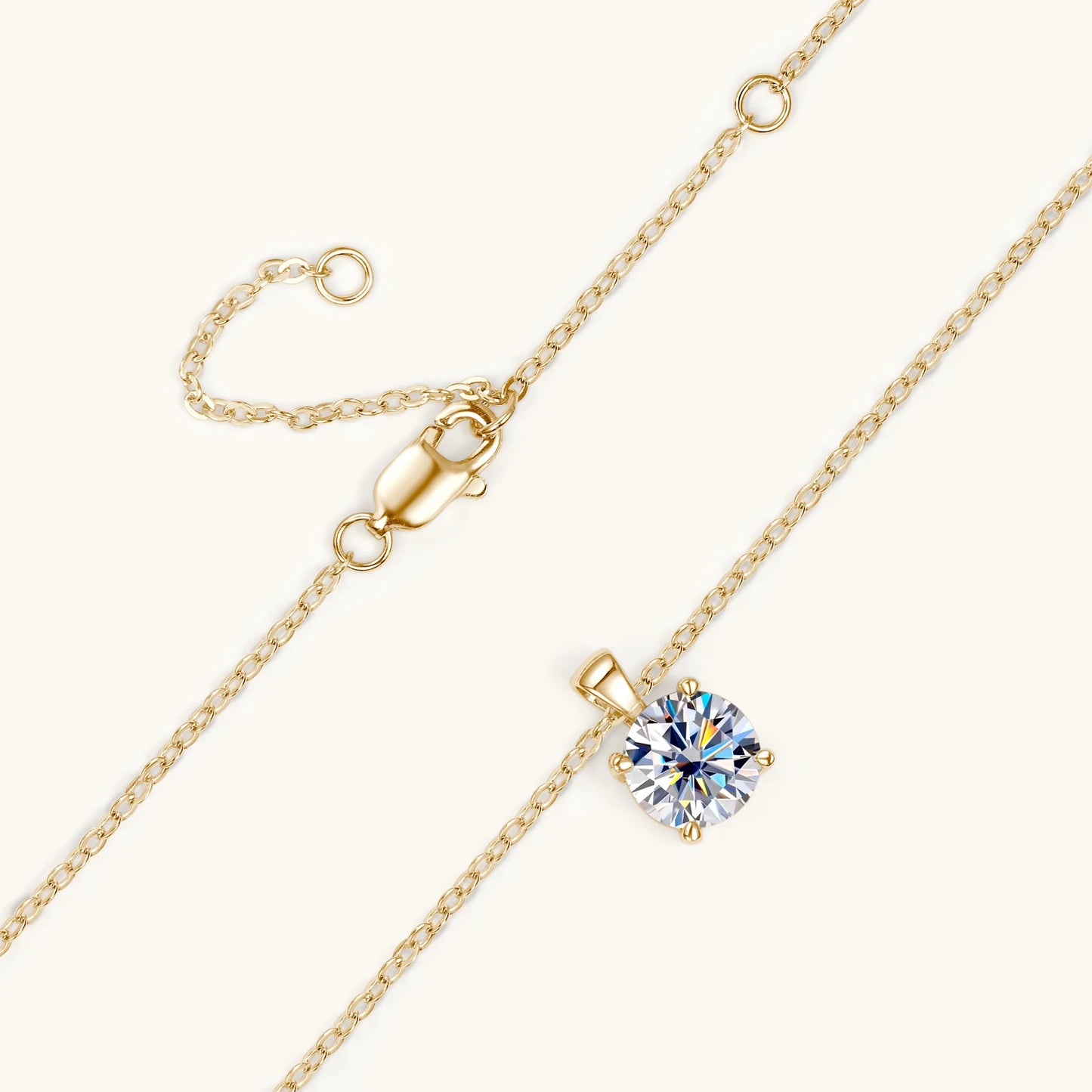 Moissanite Solitaire Drop Necklaces