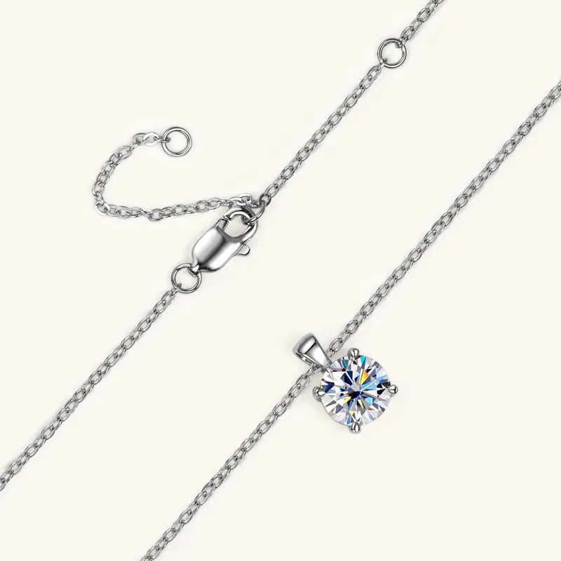 Moissanite Solitaire Drop Necklaces