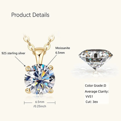 Moissanite Solitaire Drop Necklaces